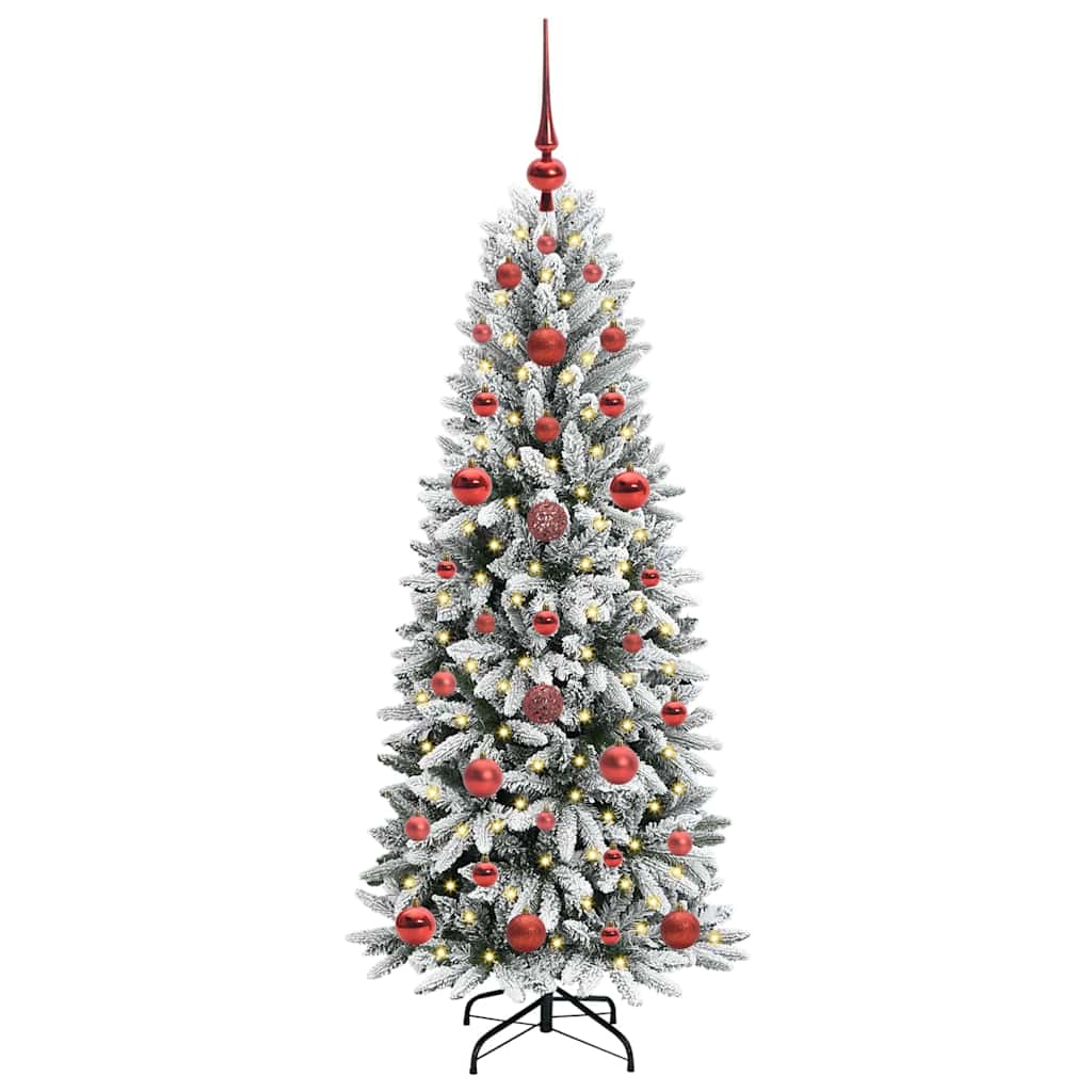 Kunstigt juletræ Hvid 120 cm PVC og Plast og Stål og PE