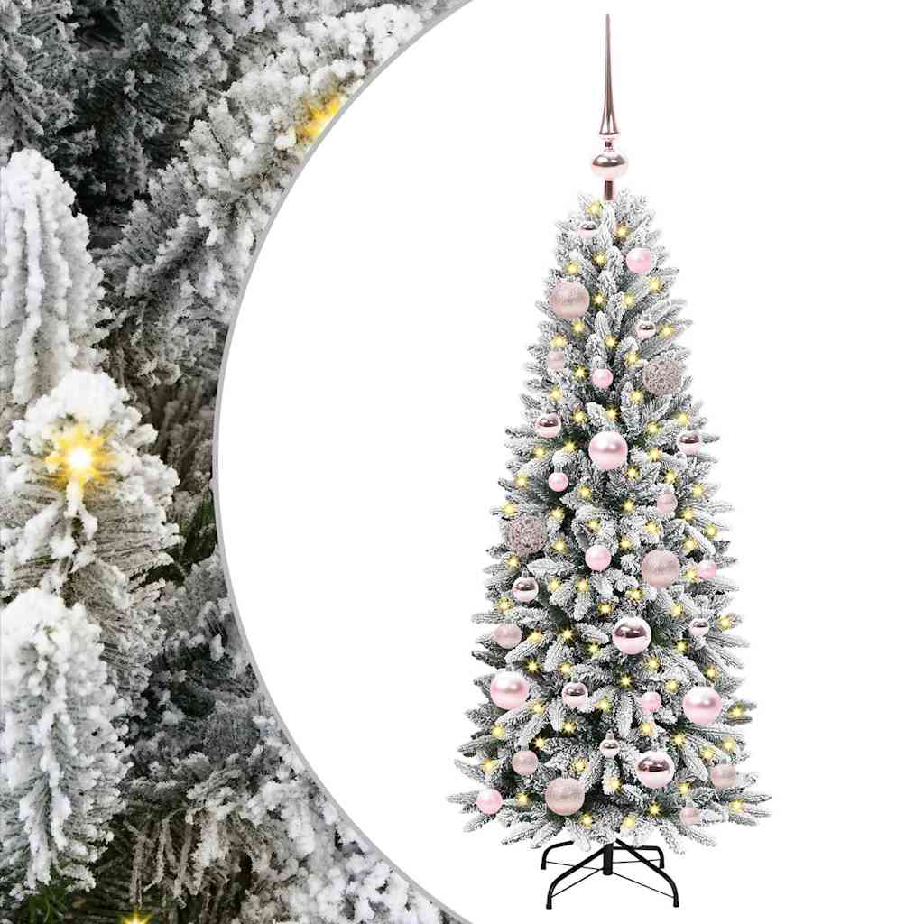 Kunstigt juletræ Hvid 120 cm PVC og Plast og Stål og PE