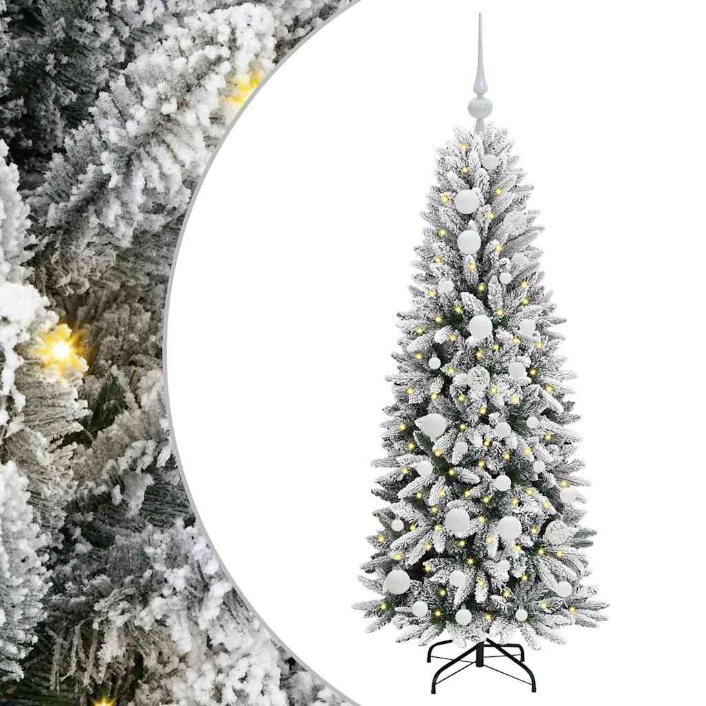 Kunstigt juletræ Hvid 120 cm PVC og Plast og Stål og PE