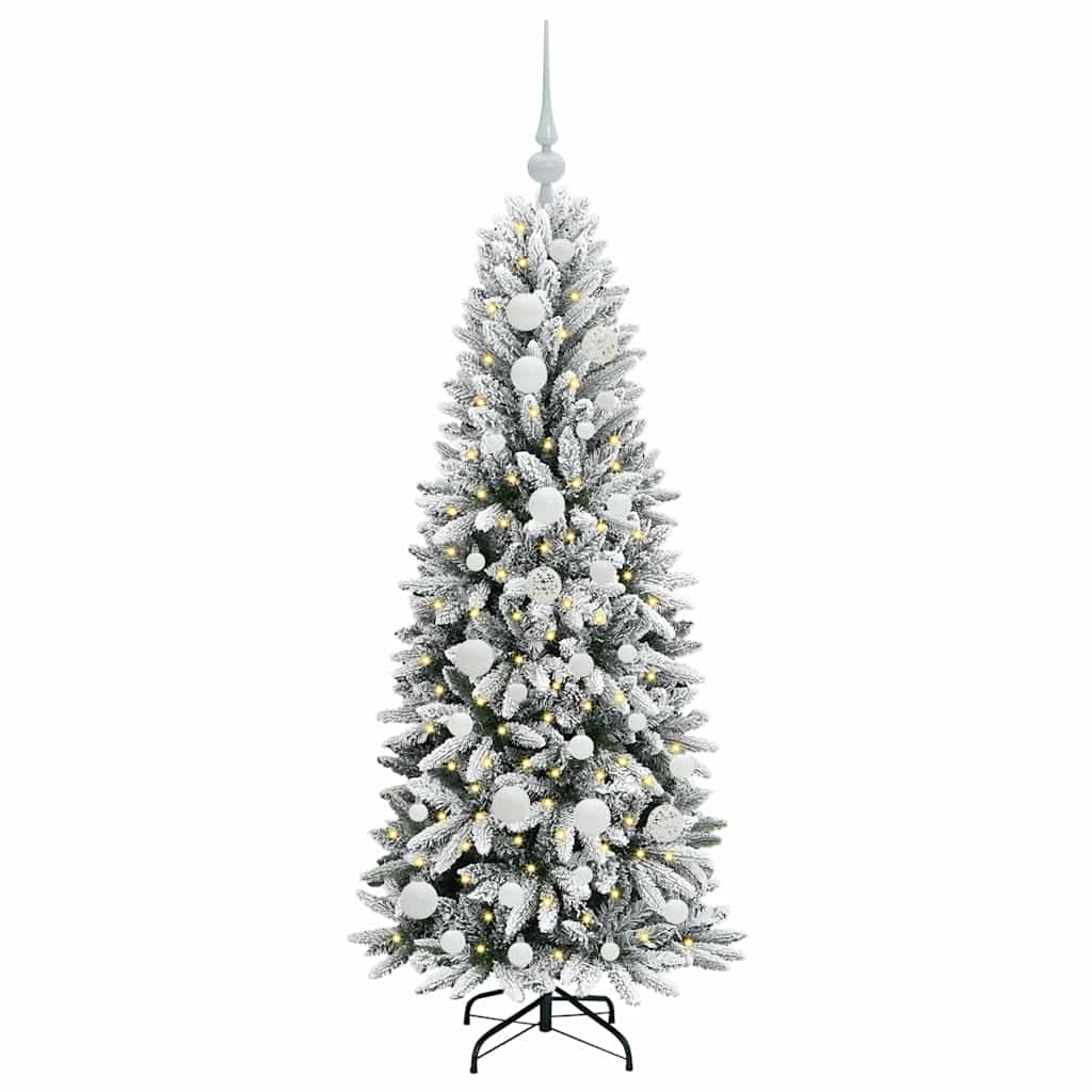 Kunstigt juletræ Hvid 120 cm PVC og Plast og Stål og PE
