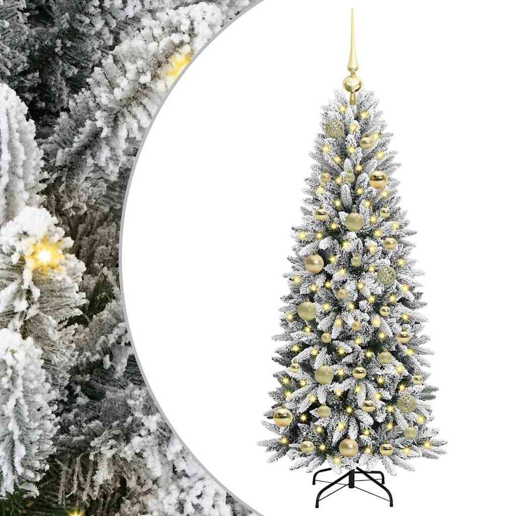 Kunstigt juletræ Hvid 120 cm PVC og Plast og Stål og PE