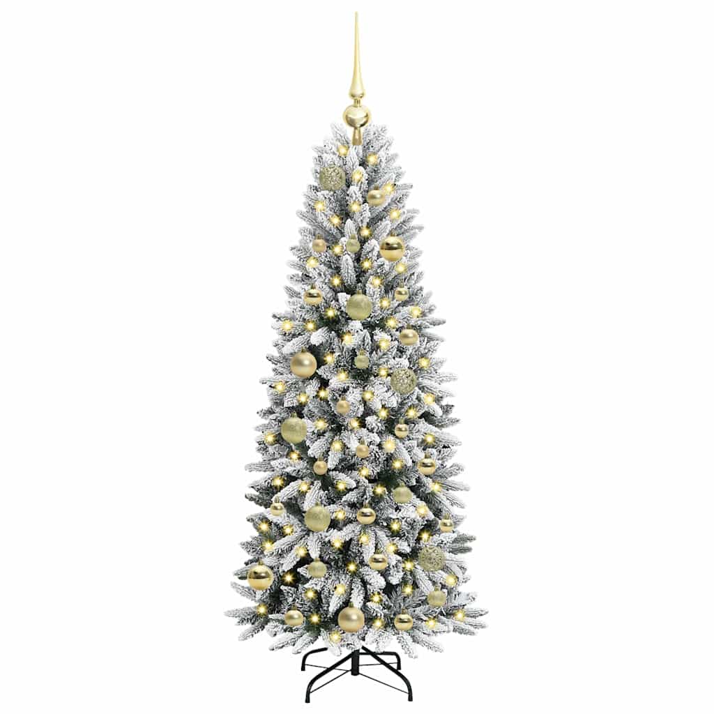 Kunstigt juletræ Hvid 120 cm PVC og Plast og Stål og PE