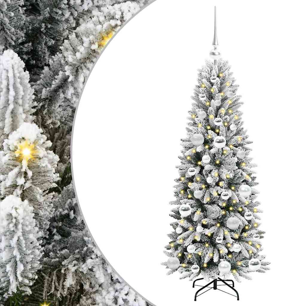 Kunstigt juletræ Hvid 120 cm PVC og Plast og Stål og PE