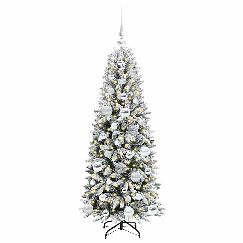 Kunstigt juletræ Hvid 120 cm PVC og Plast og Stål og PE