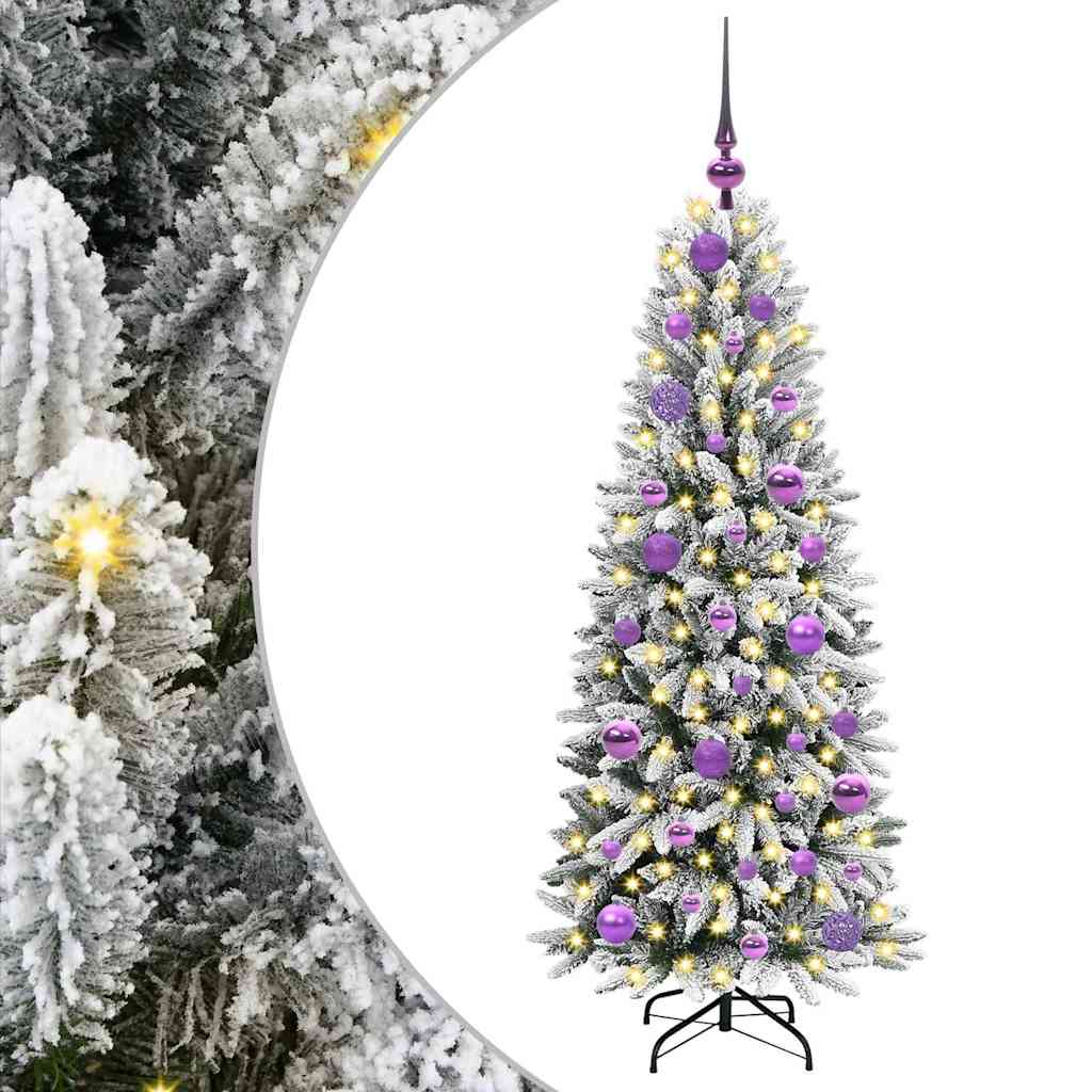 Kunstigt juletræ Hvid 120 cm PVC og Plast og Stål og PE