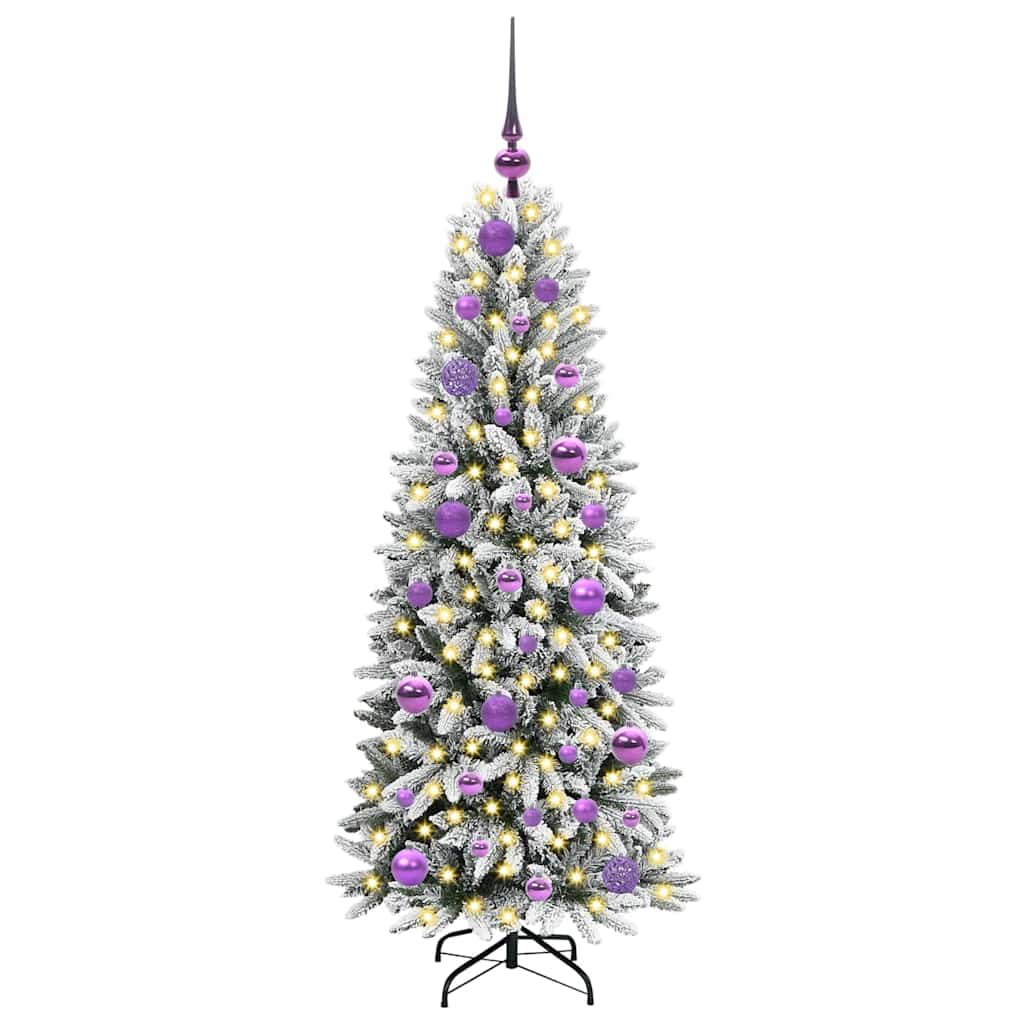 Kunstigt juletræ Hvid 120 cm PVC og Plast og Stål og PE