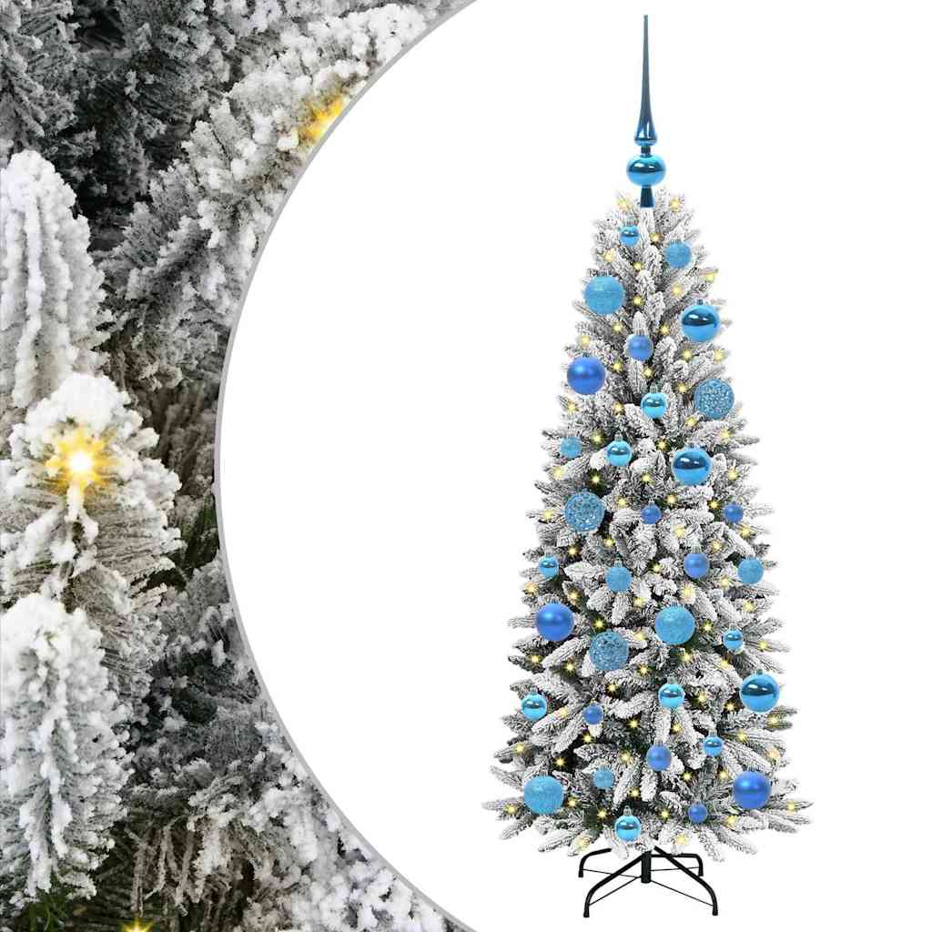 Kunstigt juletræ Hvid 120 cm PVC og Plast og Stål og PE