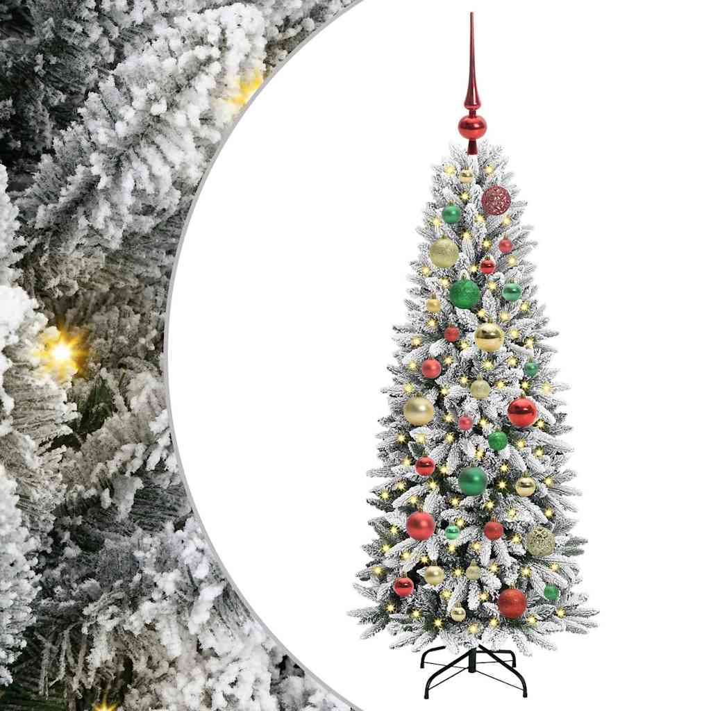 Kunstigt juletræ Hvid 120 cm PVC og Plast og Stål og PE