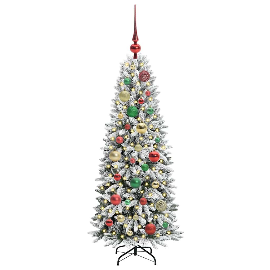 Kunstigt juletræ Hvid 120 cm PVC og Plast og Stål og PE