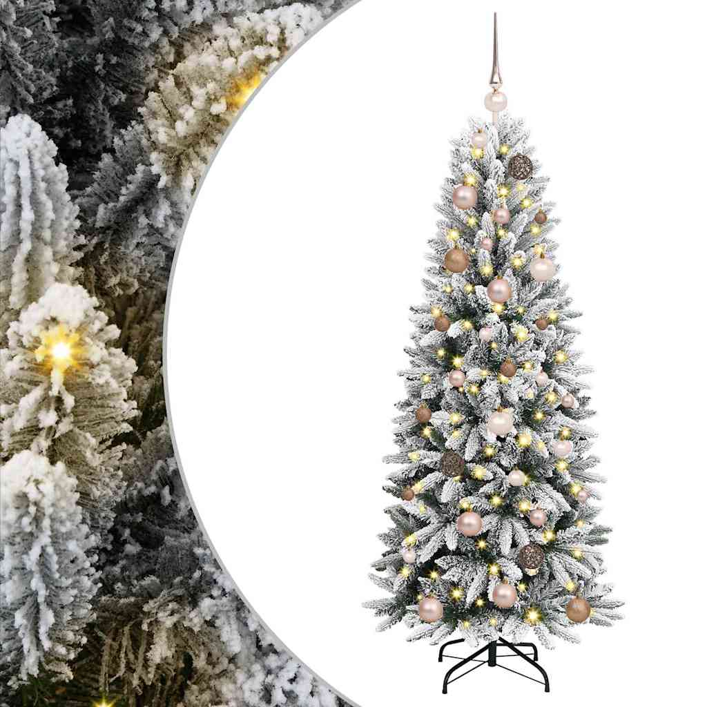 Kunstigt juletræ Hvid 150 cm PVC og Plast og Stål og PE
