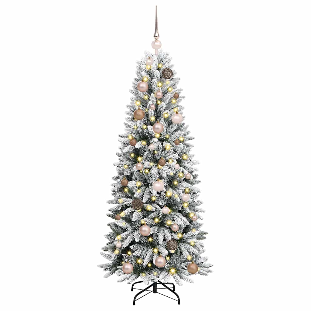 Kunstigt juletræ Hvid 150 cm PVC og Plast og Stål og PE