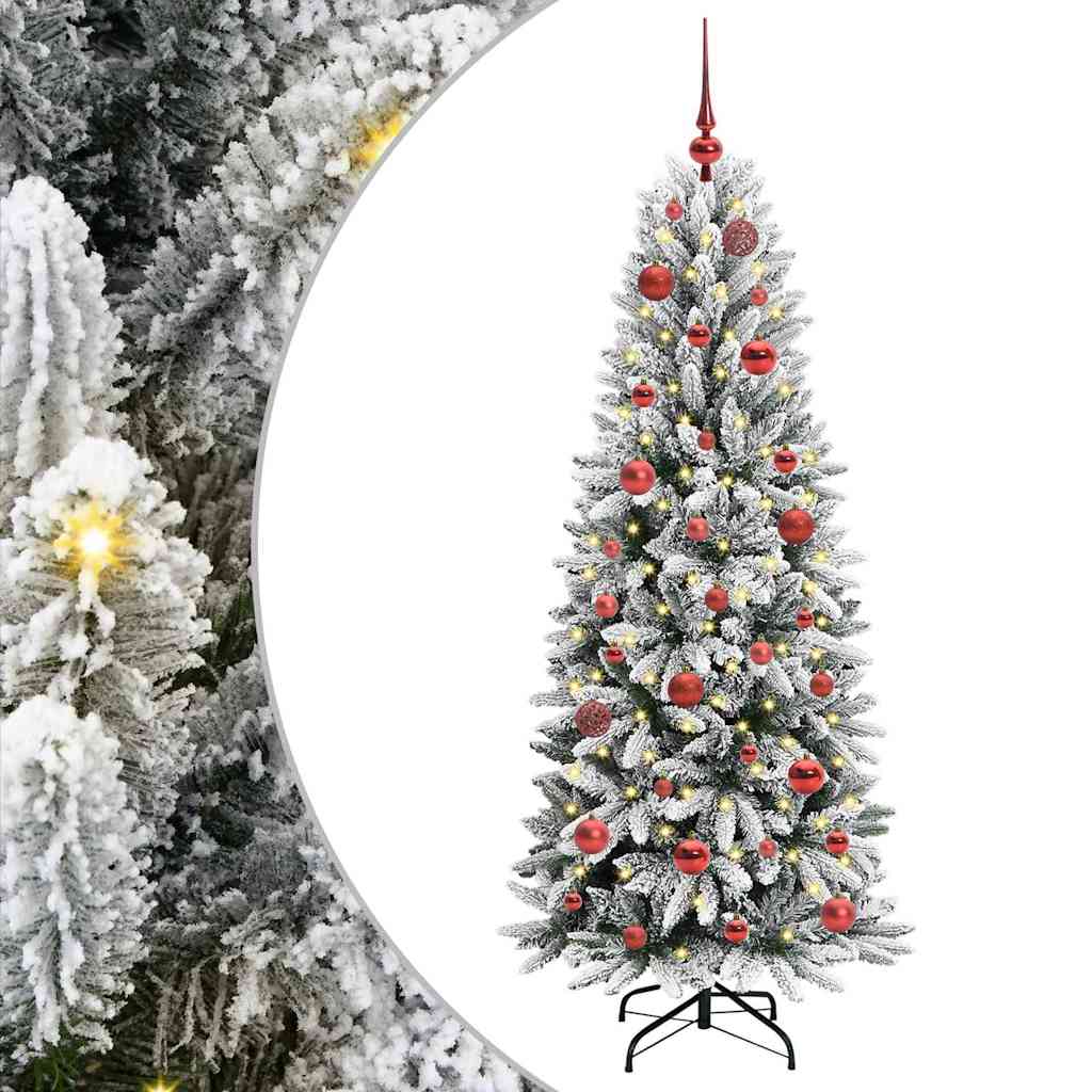 Kunstigt juletræ Hvid 150 cm PVC og Plast og Stål og PE