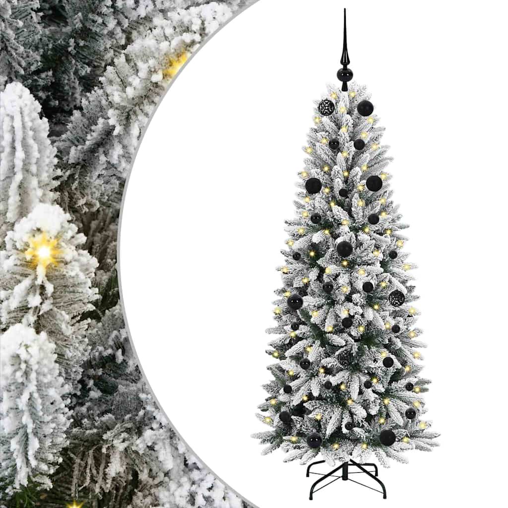 Kunstigt juletræ Hvid 150 cm PVC og Plast og Stål og PE