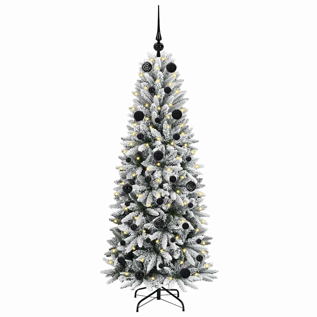Kunstigt juletræ Hvid 150 cm PVC og Plast og Stål og PE