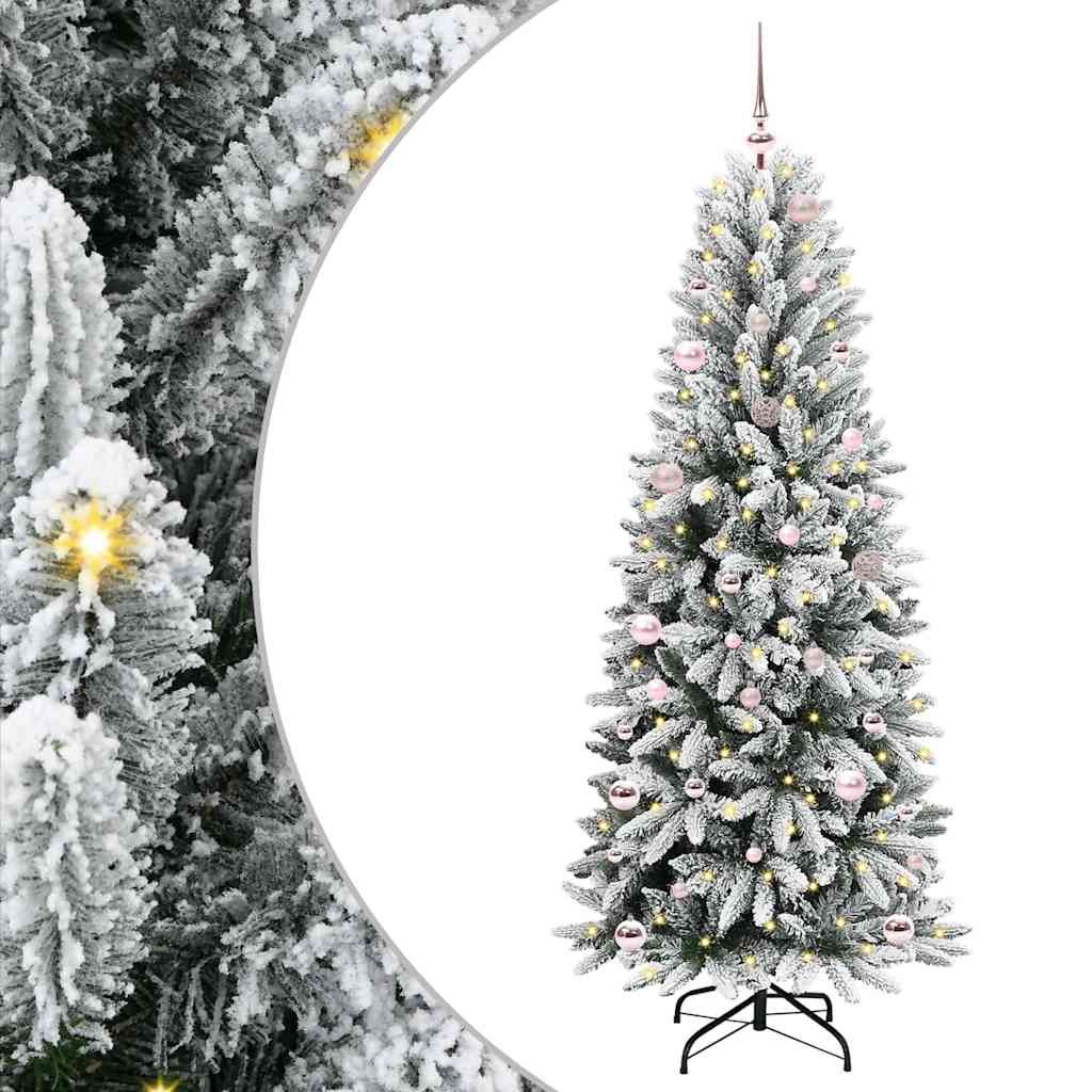 Kunstigt juletræ Hvid 150 cm PVC og Plast og Stål og PE