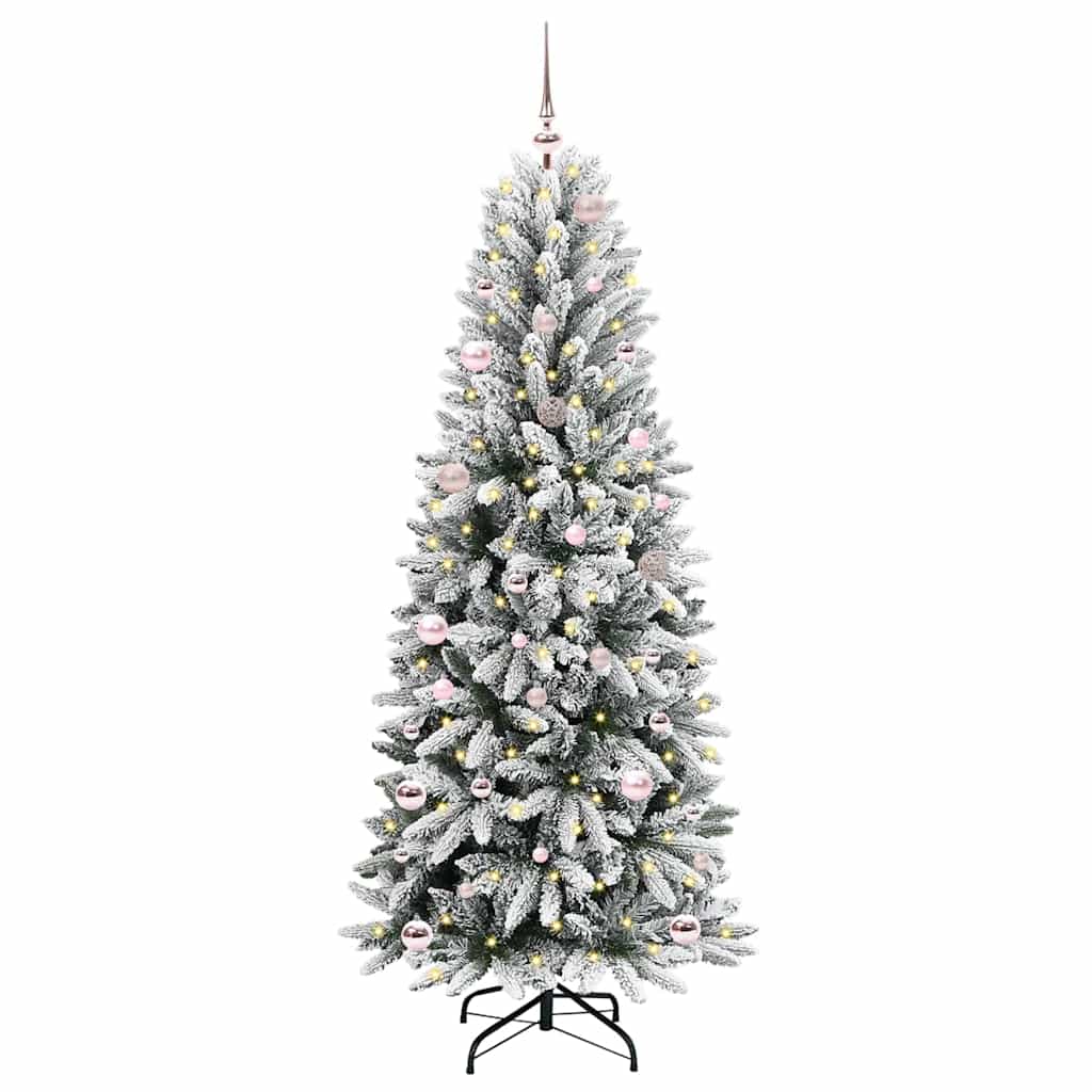 Kunstigt juletræ Hvid 150 cm PVC og Plast og Stål og PE