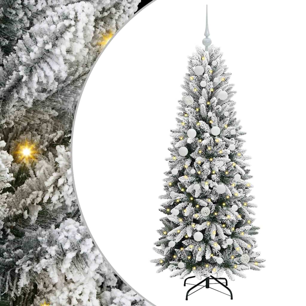 Kunstigt juletræ Hvid 150 cm PVC og Plast og Stål og PE