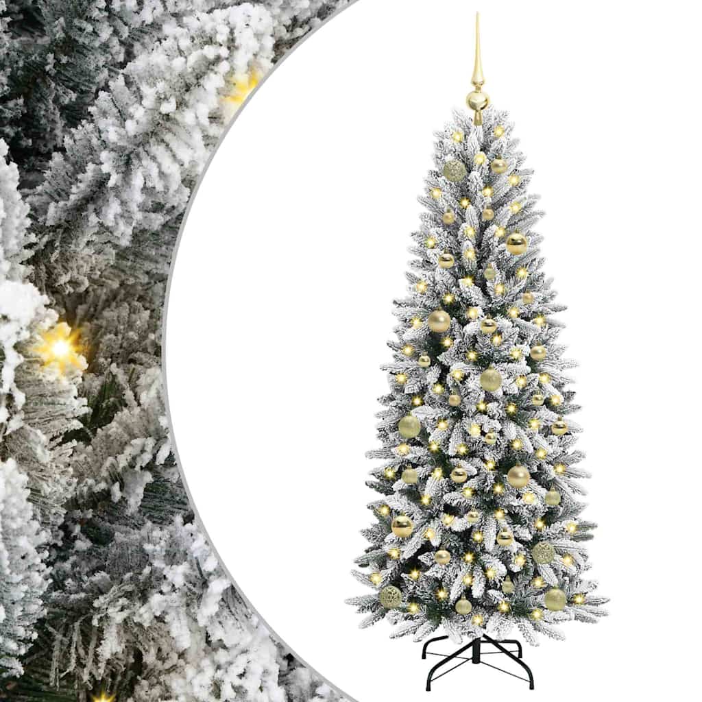 Kunstigt juletræ Hvid 150 cm PVC og Plast og Stål og PE