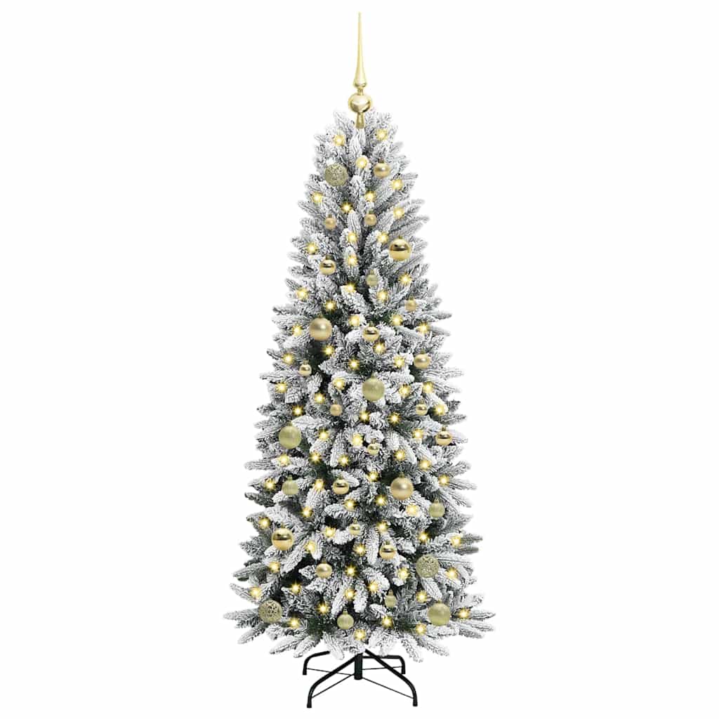 Kunstigt juletræ Hvid 150 cm PVC og Plast og Stål og PE