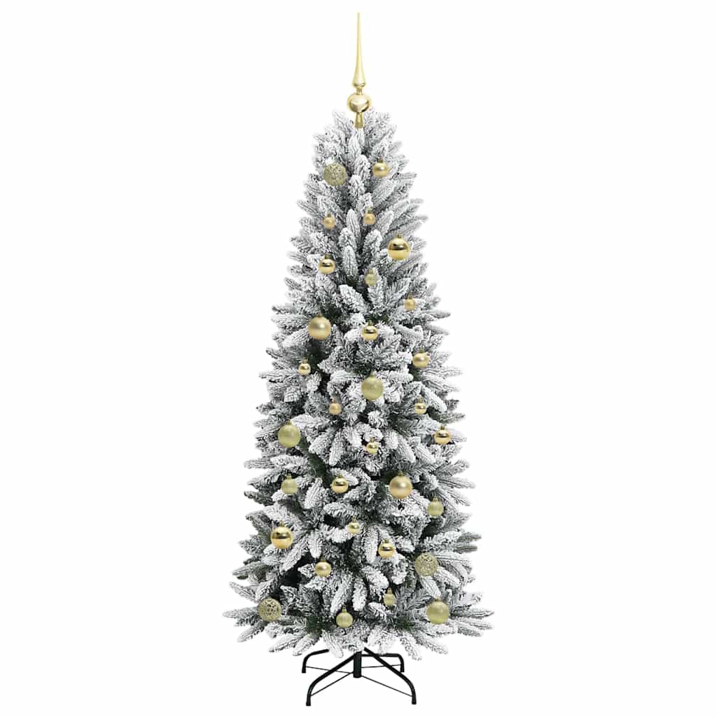 Kunstigt juletræ Hvid 150 cm PVC og Plast og Stål og PE