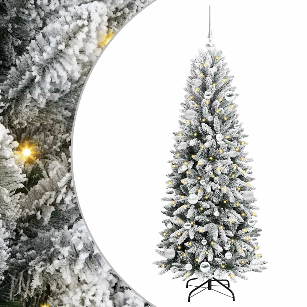 Kunstigt juletræ Hvid 150 cm PVC og Plast og Stål og PE