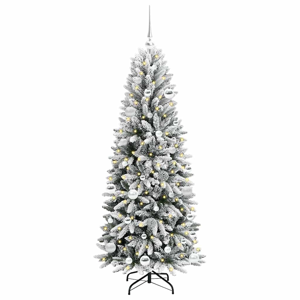Kunstigt juletræ Hvid 150 cm PVC og Plast og Stål og PE