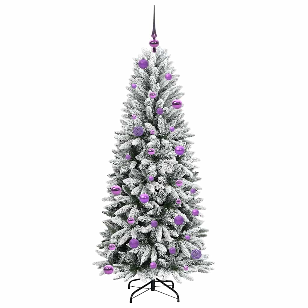 Kunstigt juletræ Hvid 150 cm PVC og Plast og Stål og PE