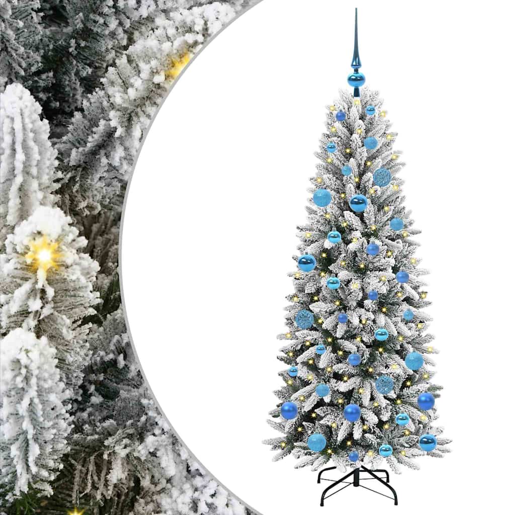 Kunstigt juletræ Hvid 150 cm PVC og Plast og Stål og PE