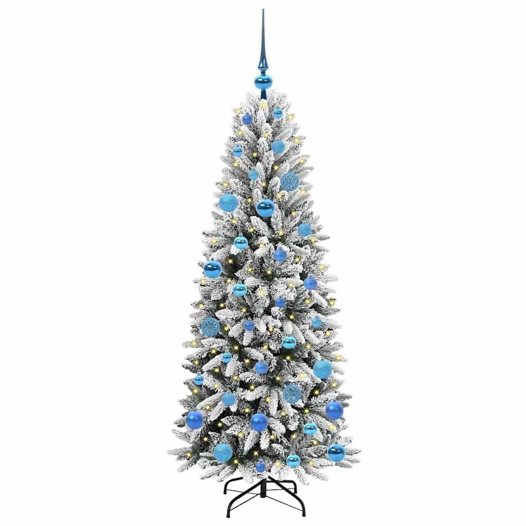 Kunstigt juletræ Hvid 150 cm PVC og Plast og Stål og PE