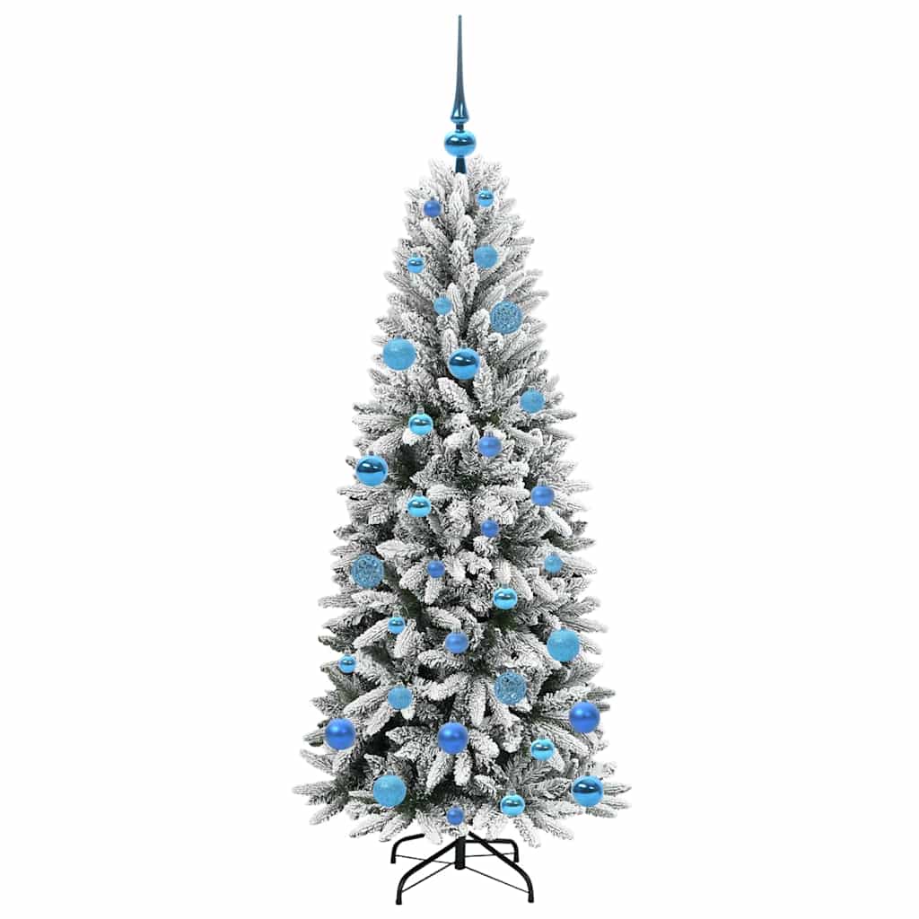 Kunstigt juletræ Hvid 150 cm PVC og Plast og Stål og PE