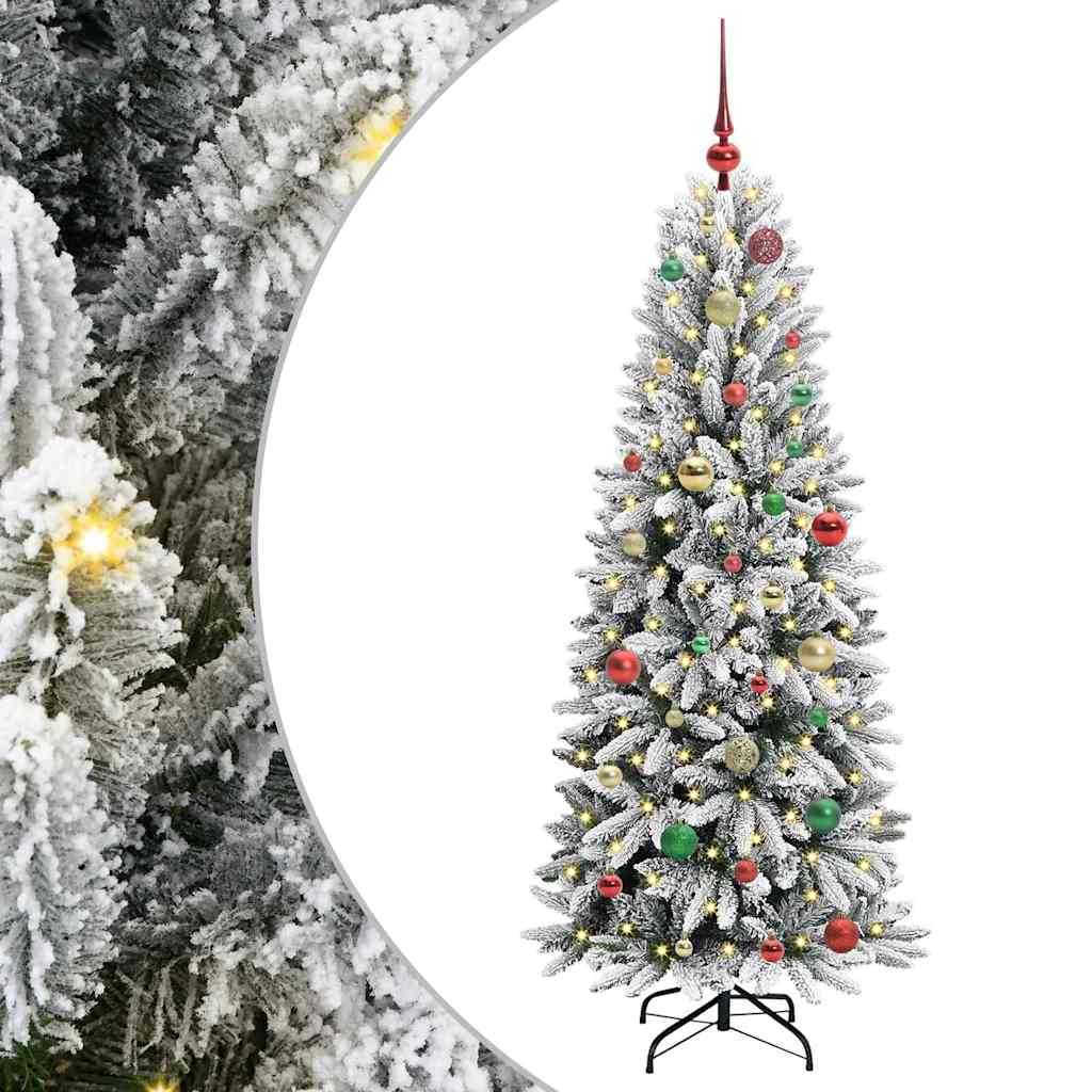 Kunstigt juletræ Hvid 150 cm PVC og Plast og Stål og PE
