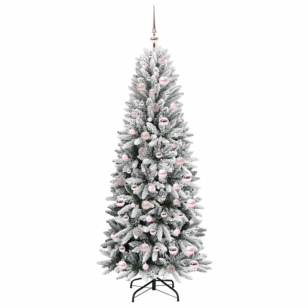 Kunstigt juletræ Hvid 180 cm PVC og Plast og Stål og PE