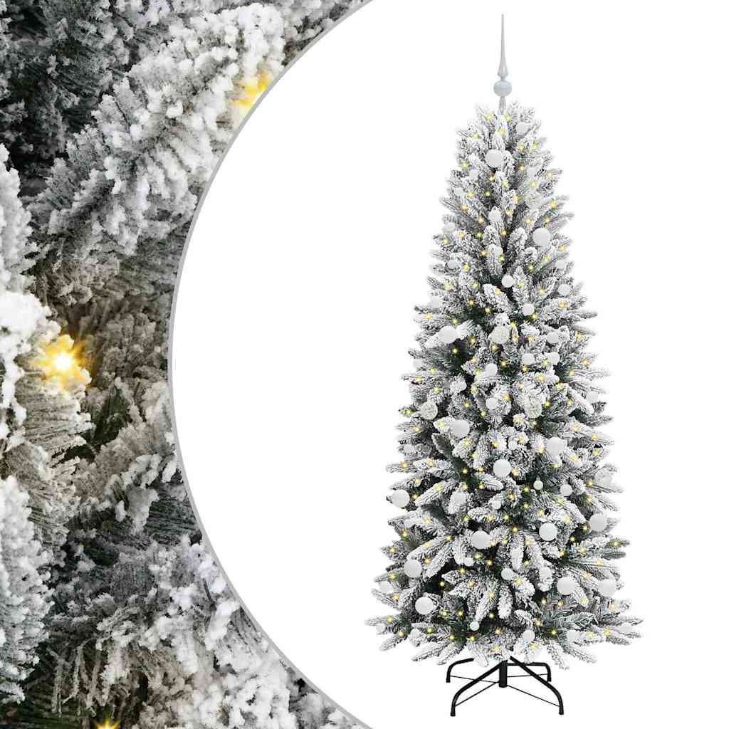 Kunstigt juletræ Hvid 180 cm PVC og Plast og Stål og PE