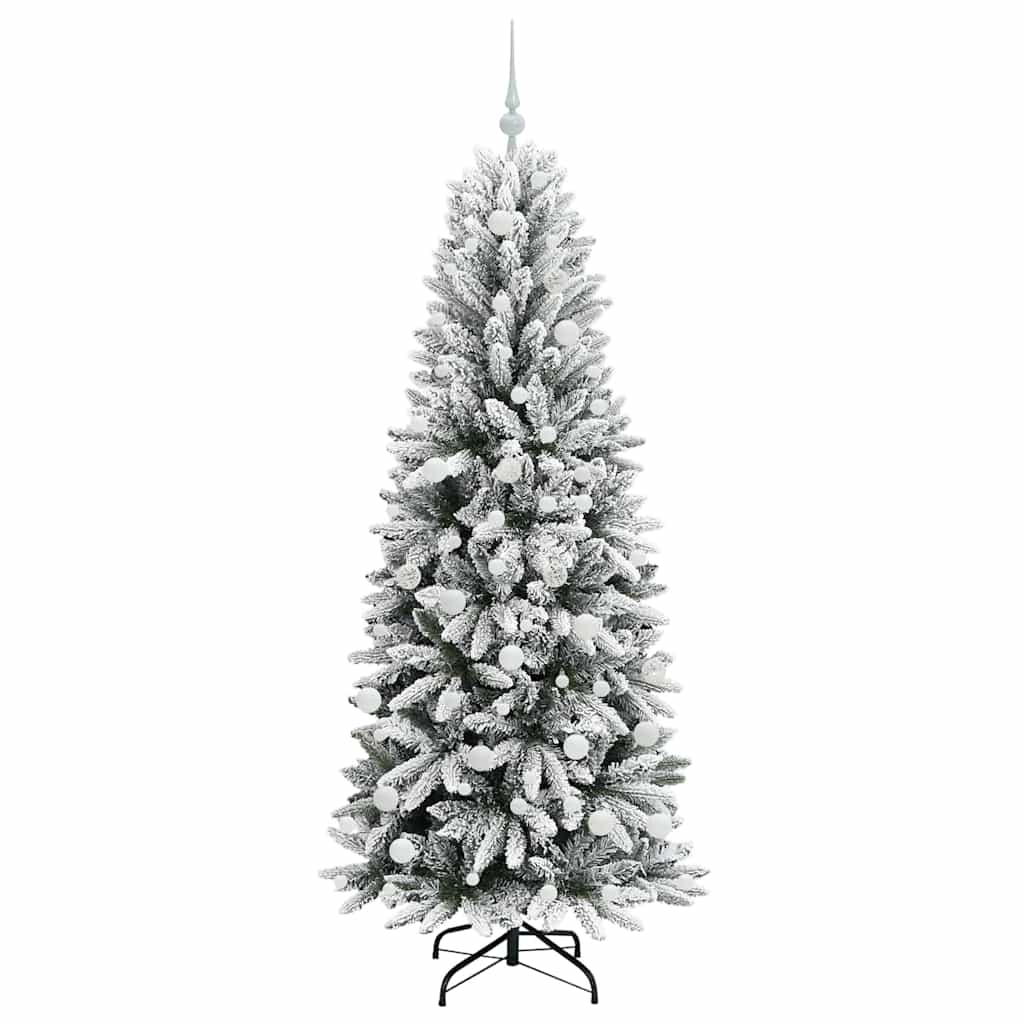 Kunstigt juletræ Hvid 180 cm PVC og Plast og Stål og PE