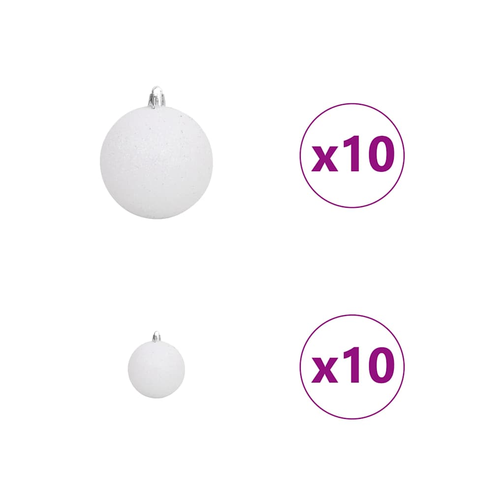 Kunstigt juletræ Hvid 210 cm PVC og Plast og Stål og PE