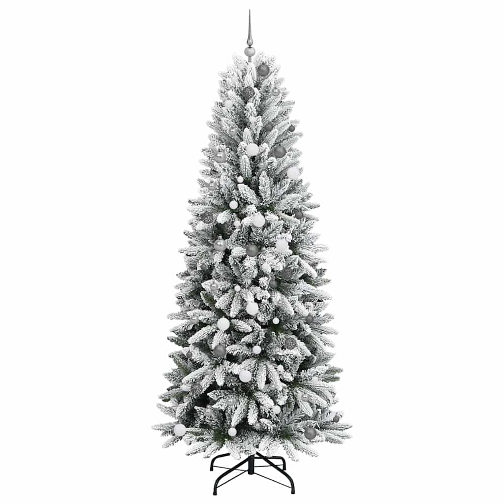 Kunstigt juletræ Hvid 240 cm PVC og Plast og Stål og PE