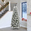 Kunstigt juletræ Hvid 240 cm PVC og Plast og Stål og PE