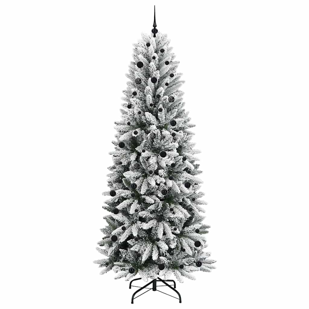 Kunstigt juletræ Hvid 240 cm PVC og Plast og Stål og PE