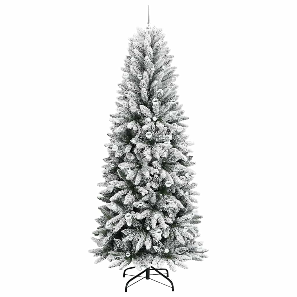 Kunstigt juletræ Hvid 240 cm PVC og Plast og Stål og PE