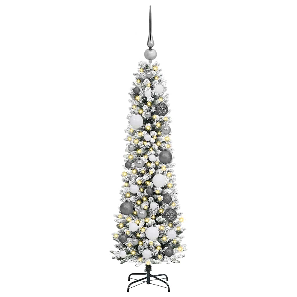 Kunstigt juletræ med stativ Hvid 120 cm PVC og metal og plast