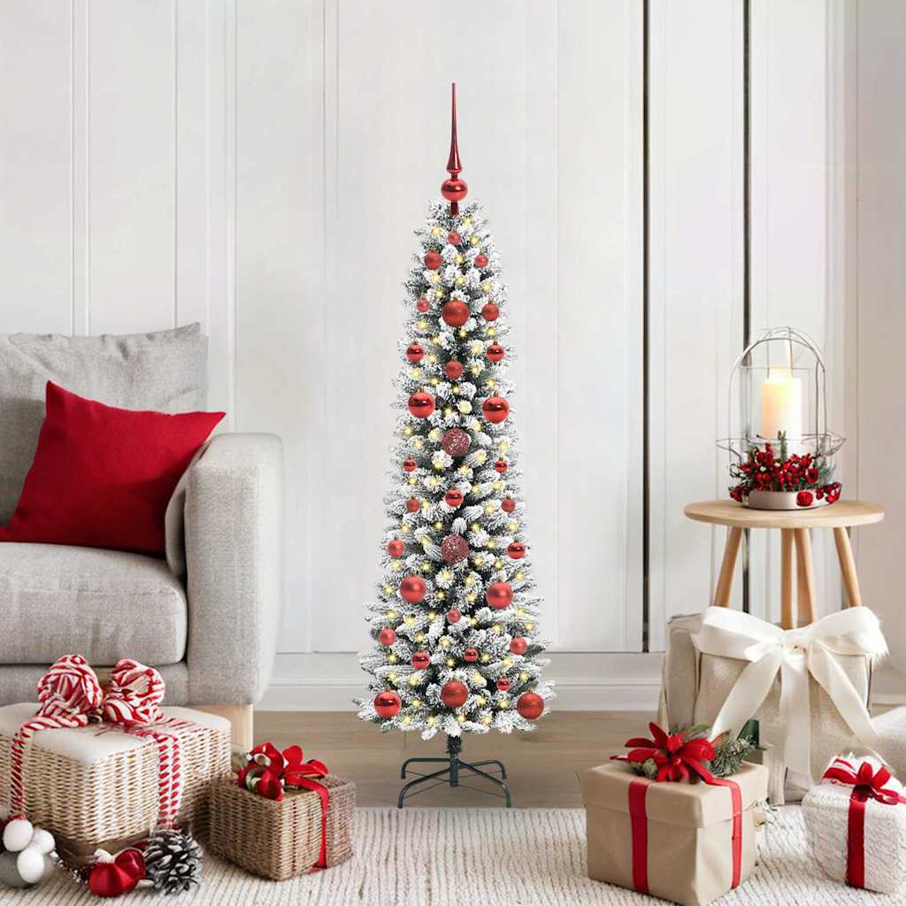 Kunstigt juletræ med stativ Hvid 120 cm PVC og metal og plast