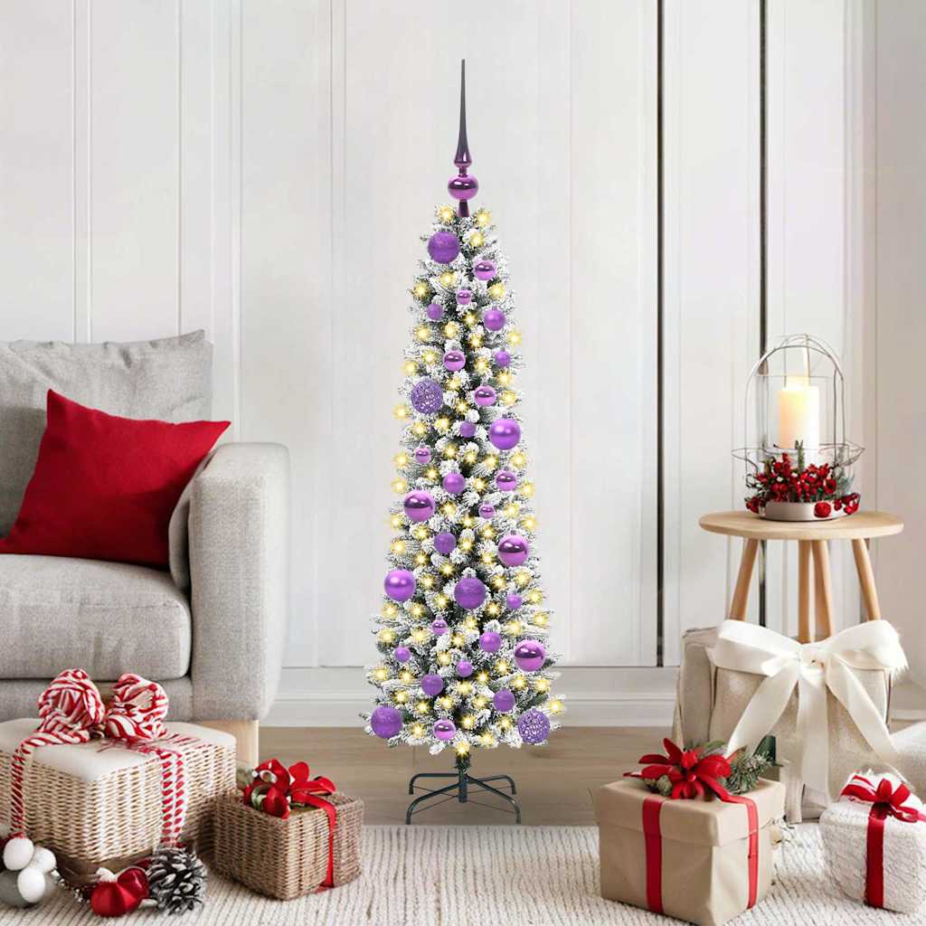 Kunstigt juletræ med stativ Hvid 120 cm PVC og metal og plast