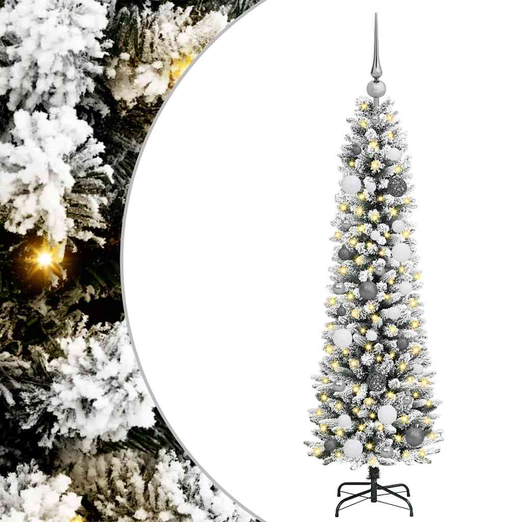 Kunstigt juletræ med stativ Hvid 150 cm PVC og metal og plast