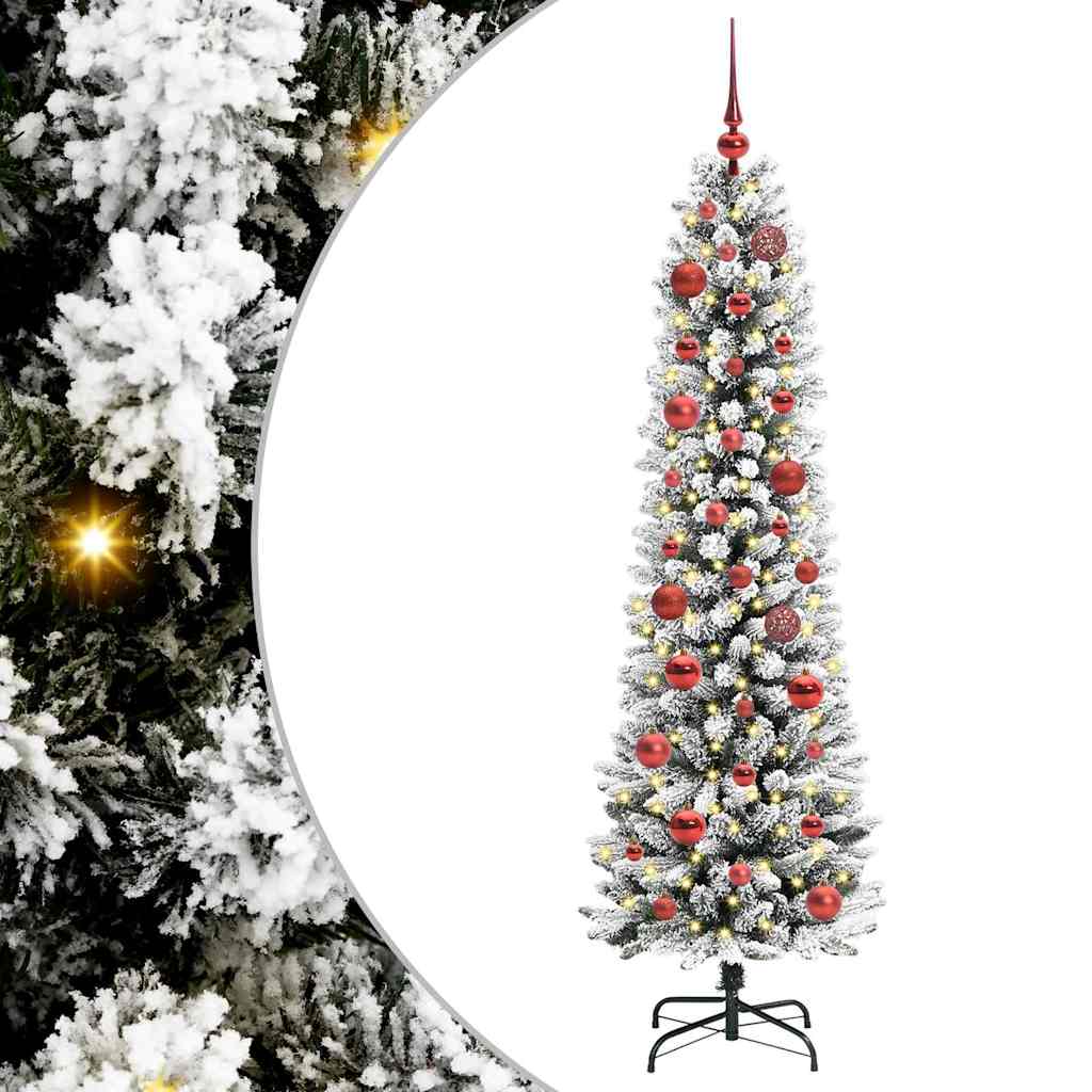 Kunstigt juletræ med stativ Hvid 150 cm PVC og metal og plast