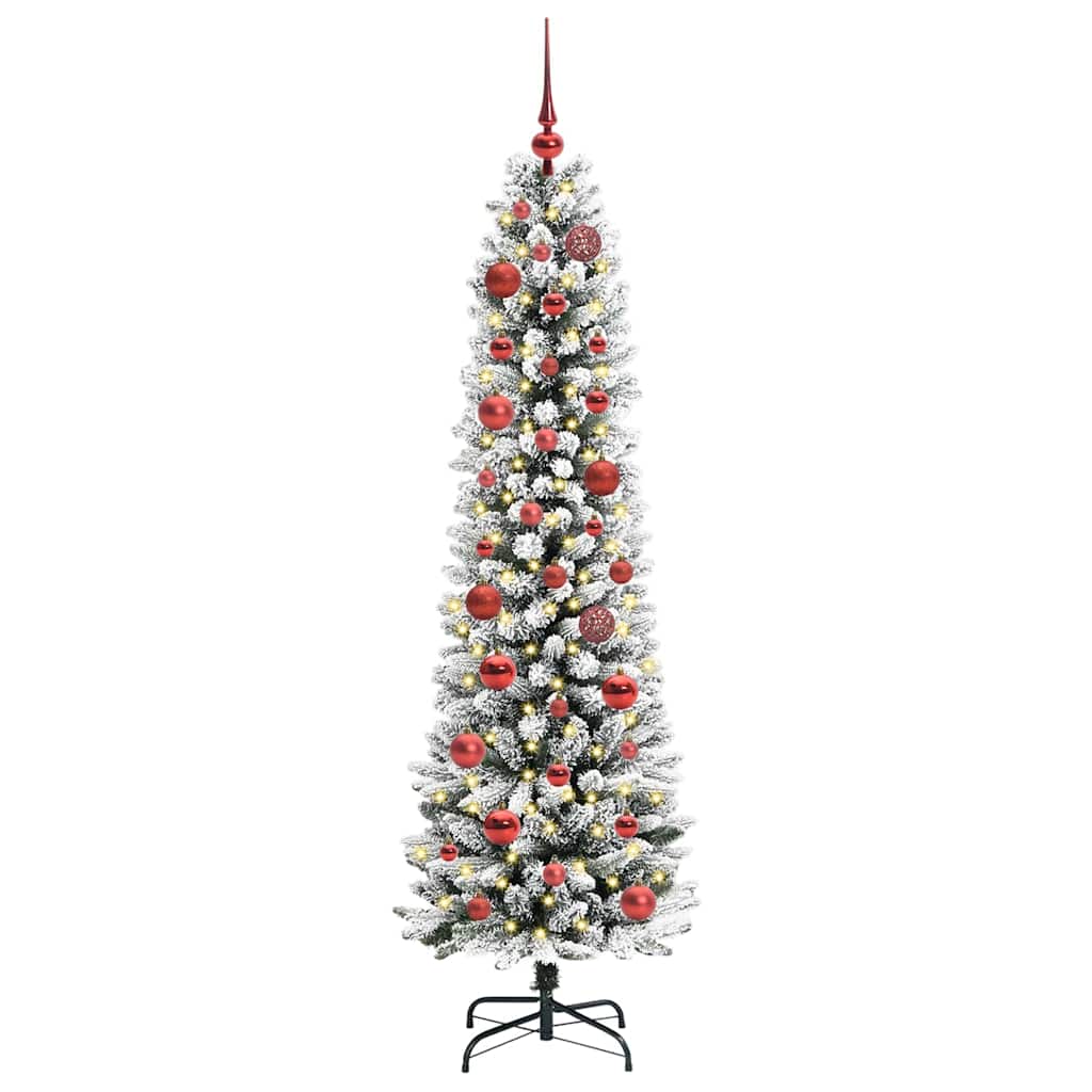 Kunstigt juletræ med stativ Hvid 150 cm PVC og metal og plast