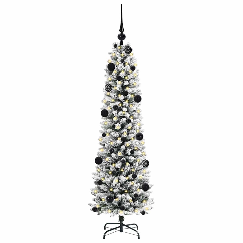 Kunstigt juletræ med stativ Hvid 150 cm PVC og metal og plast