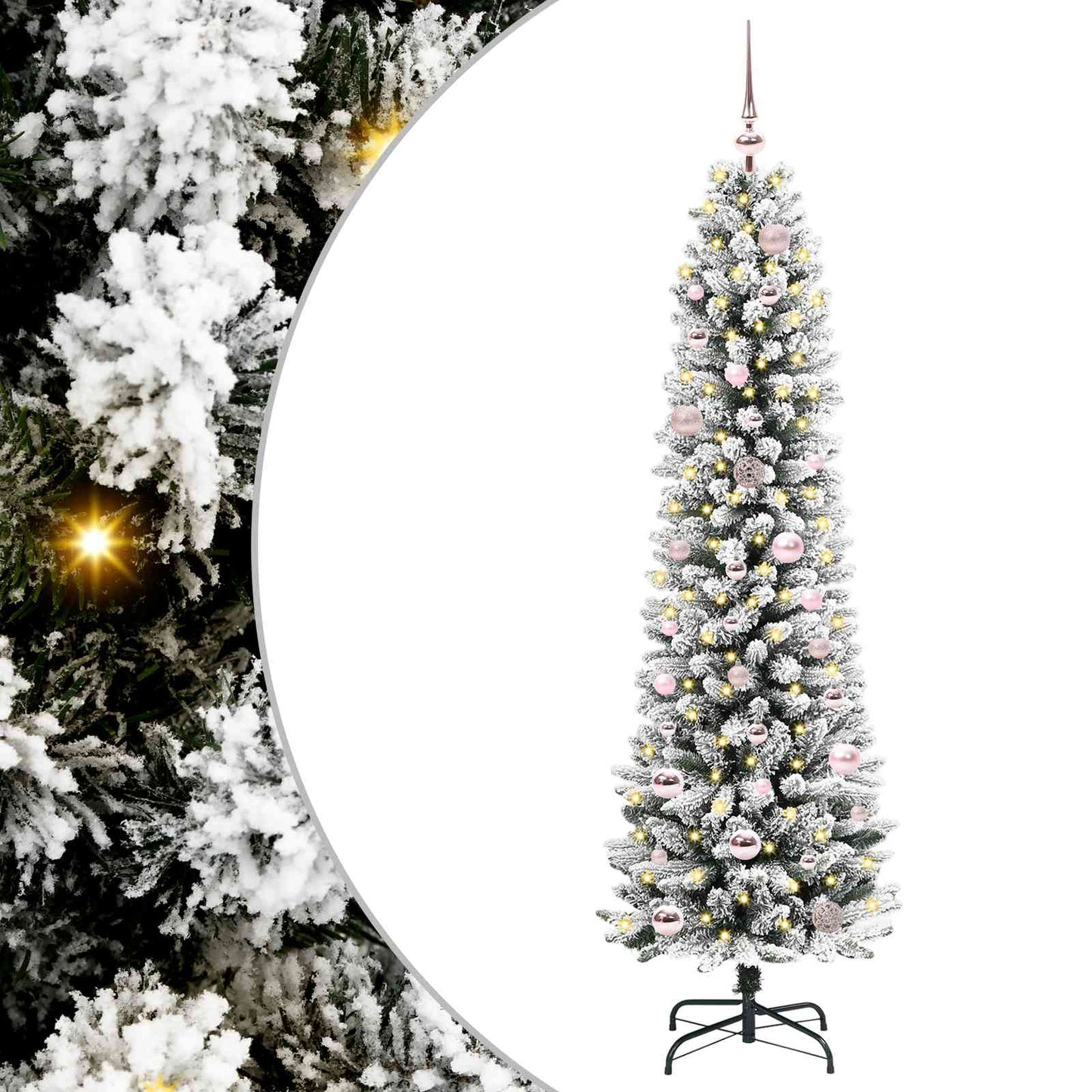 Kunstigt juletræ med stativ Hvid 150 cm PVC og metal og plast