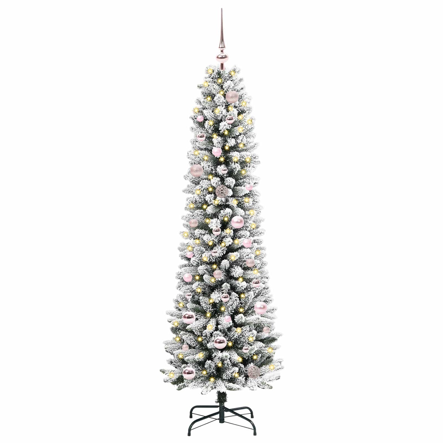 Kunstigt juletræ med stativ Hvid 150 cm PVC og metal og plast