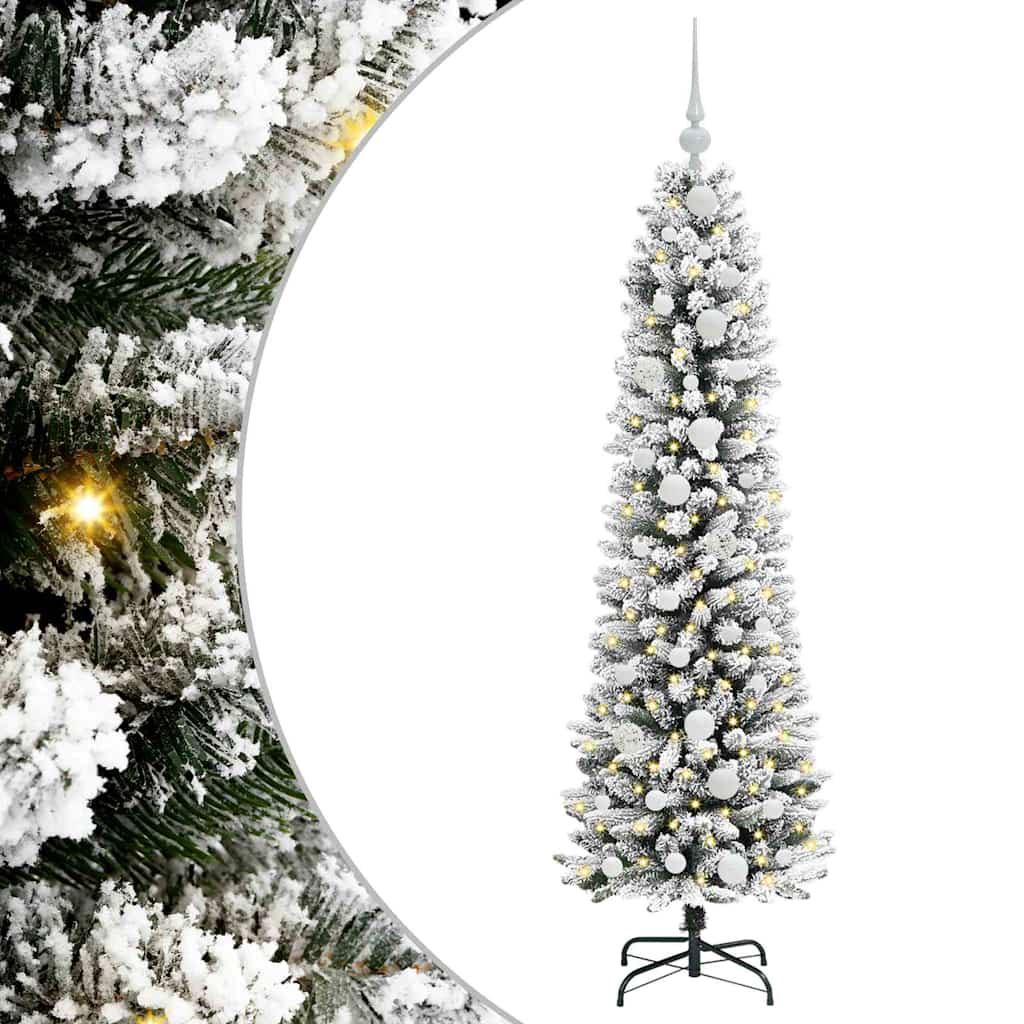 Kunstigt juletræ med stativ Hvid 150 cm PVC og metal og plast