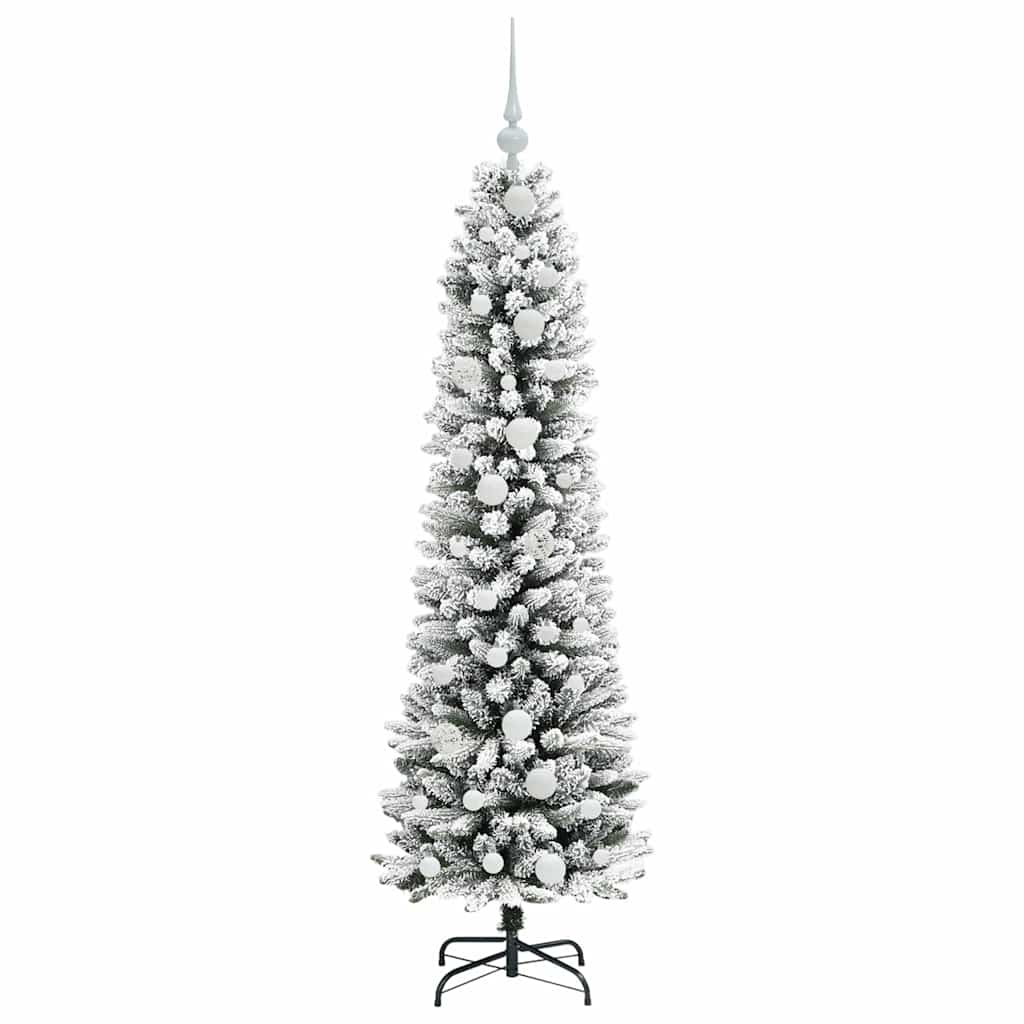 Kunstigt juletræ med stativ Hvid 150 cm PVC og metal og plast